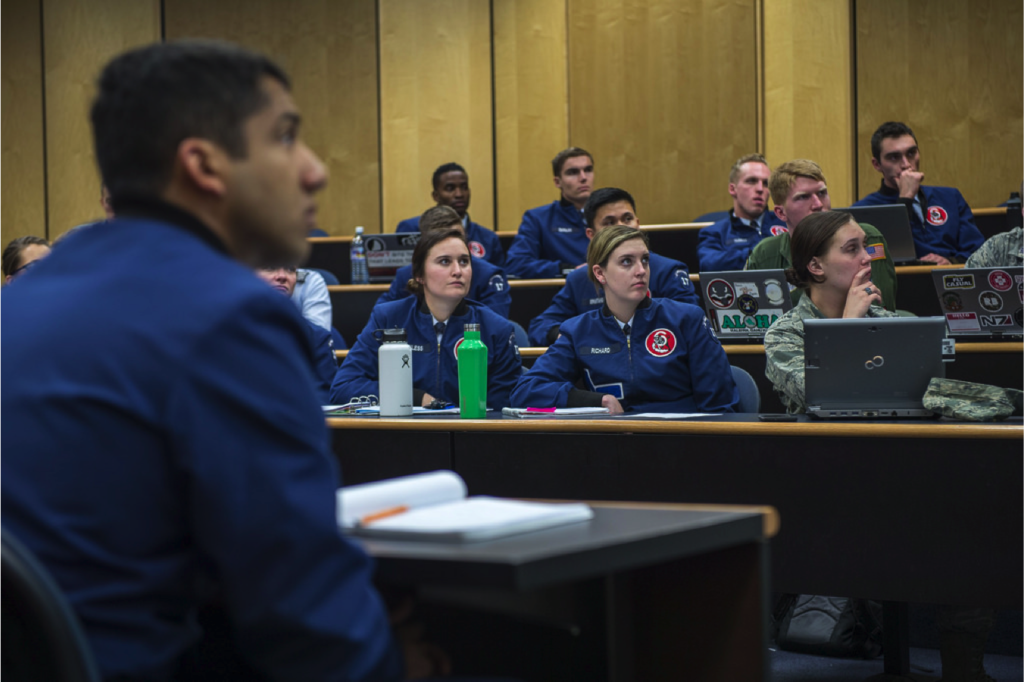 Students attending a seminar